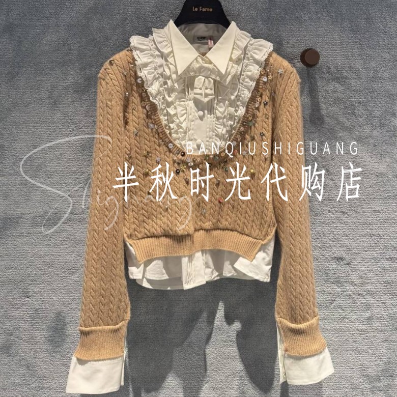 LF25D31ZB034原2695LeFe拉**飞姆2025冬装2695假两件针织上衣