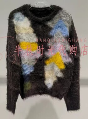 UY25422M460133原2799乌丫UOOYAA专柜正品2025冬色彩撞色毛衫