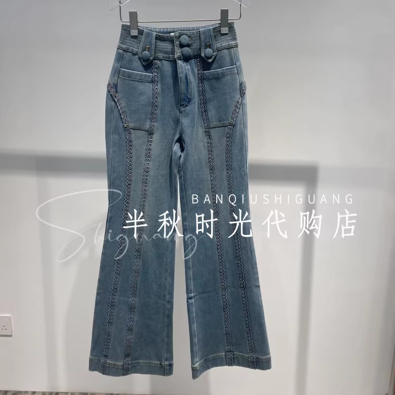 （小魔女）LF25D02NP201原1995 LeF拉**飞姆25冬装刺绣波嬉牛仔裤