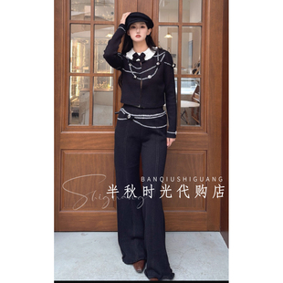 4折FF25D11ZP057原1895Lefame拉飞姆25冬微喇针织休闲裤