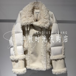 (小魔女)UY25452W119167-4999 UOOYAA乌丫25冬款毛毛机车羽绒服