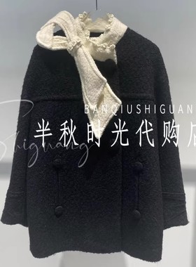 (小魔女)LF25D41SY157原3895Lefame拉飞姆25冬蝴蝶结毛呢外套