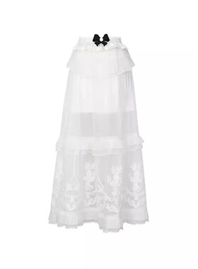 LeFame拉飞姆国内专柜代购26夏欧根纱绣花半裙LF26X01SS175原2695