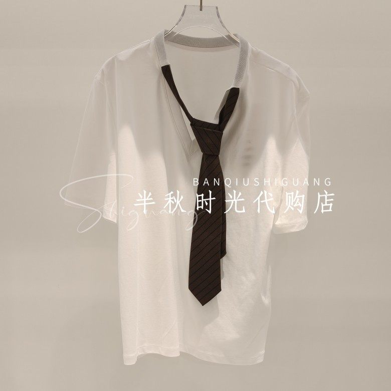 YOUWEI 有尾 2026夏 复古领带短袖T恤 Y1126211 原999