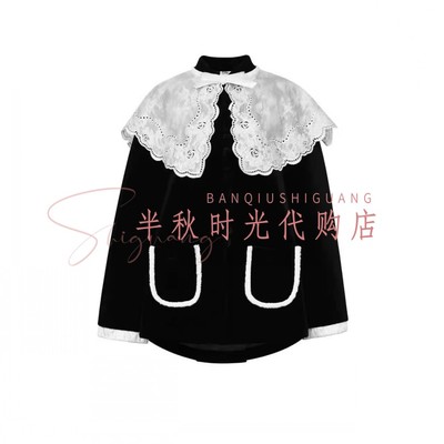 （小魔女）LeFame拉飞姆2026春装4995刺绣丝绒短外套LF26C31SC359