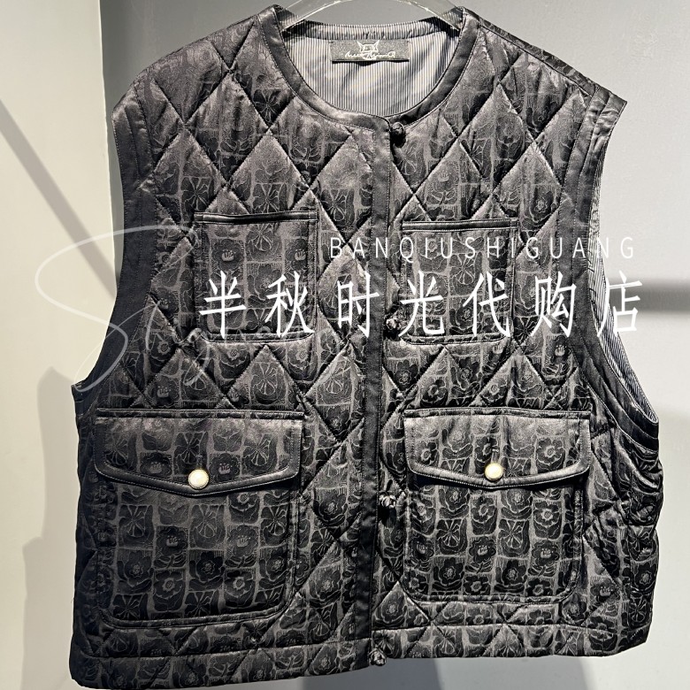 (小魔女)254YM005原3380MMQ双皇冠专柜正品2025冬桑蚕丝羽绒马甲