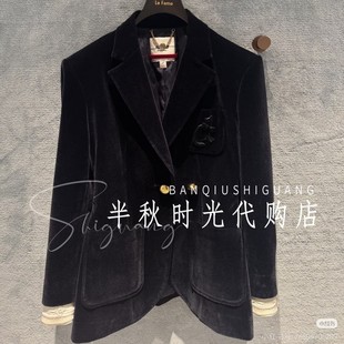 （小魔女）LF25D51SC056原2895Lefame拉飞姆25冬收腰丝绒短外套