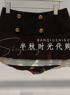 (小魔女)LF25D51SS130原1495Lefame拉飞姆25冬拼接丝绒半裙