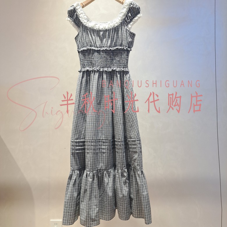XRV4L18A原1380艾AIV双皇冠专柜正品2025秋波西米亚风格纹连衣裙