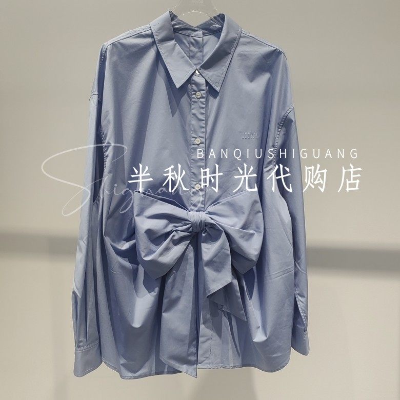 UY26162C119184-1999 UOOYAA乌丫专柜正品2026春蝴蝶结双面穿衬衫