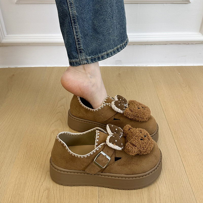 卡通小熊甜美风勃肯鞋女2026春季新款厚底增高一脚蹬休闲舒适单鞋,女鞋,勃肯鞋/软木鞋,淘宝优惠券,粉丝福利购,淘宝优惠卷