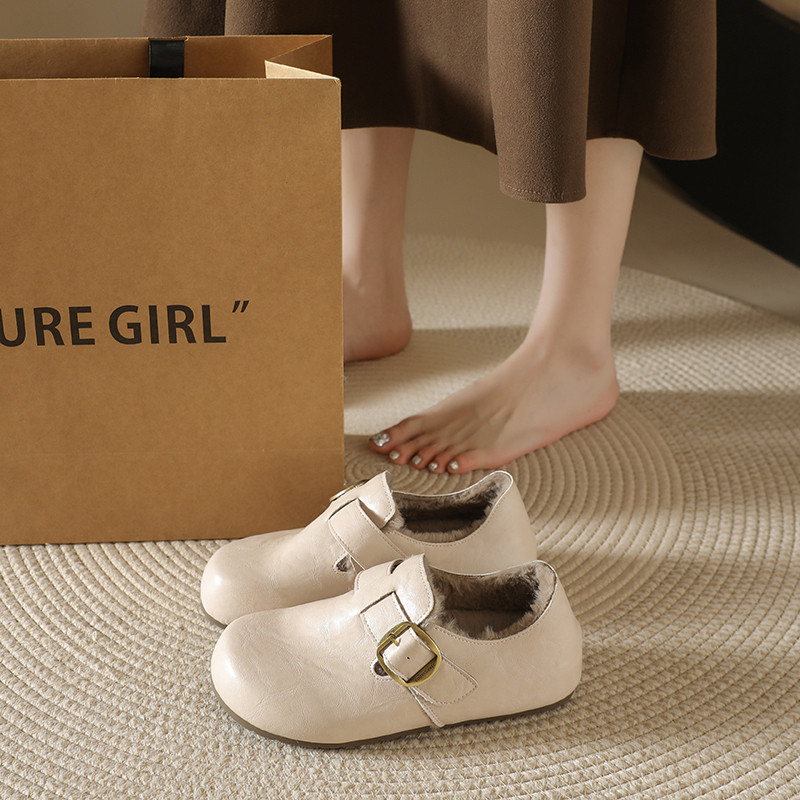 勃肯鞋女棉鞋2025新款秋冬一脚蹬毛毛鞋冬季加绒豆豆鞋保暖女鞋子,女鞋,棉鞋,淘宝优惠券,粉丝福利购,淘宝优惠卷