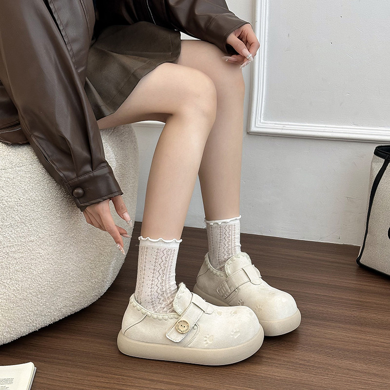 白色复古百搭厚底全包勃肯鞋女2026新款春秋配裙子增高软底单鞋子,女鞋,勃肯鞋/软木鞋,淘宝优惠券,粉丝福利购,淘宝优惠卷