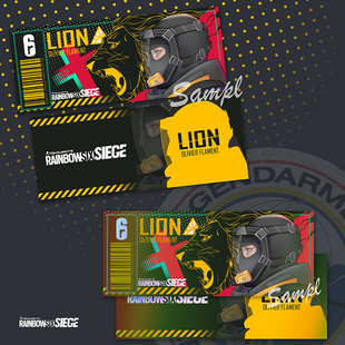 [砚池寄售]彩虹六号：围攻R6S同人周边男干员lion狮子烫金镭射票