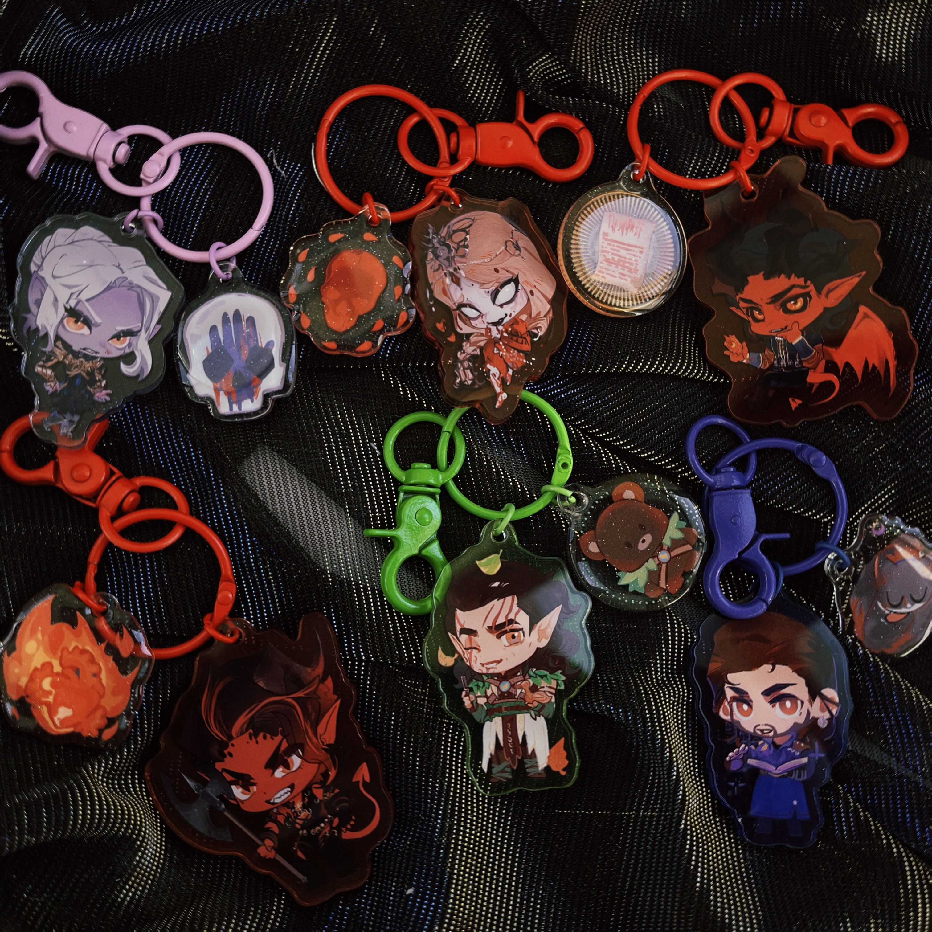 博德之门彩窗滴胶闪粉亚克力挂件