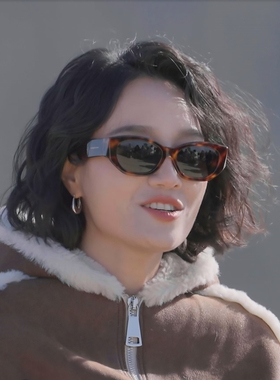 五十公里桃花坞朱丹同款眼镜玳瑁猫眼潮流欧美潮墨镜穿搭太阳镜女