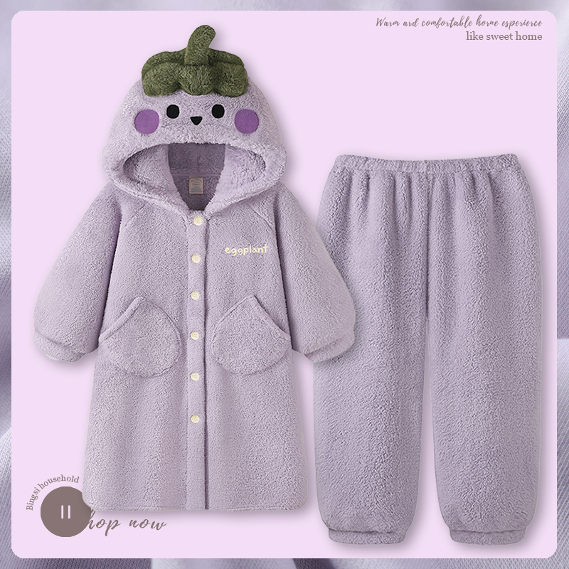 新款珊瑚绒睡袍睡衣女冬季