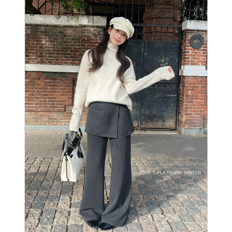 T台冬季加绒屁帘休闲裤