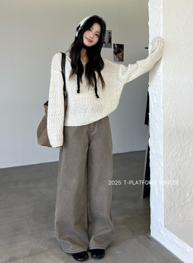 ［T台］T-PLATFORM广州十三行 梨形身材显瘦冬季厚绒休闲裤93263