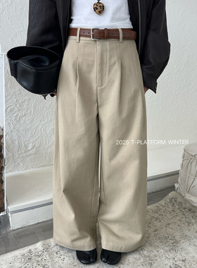 ［T台］T-PLATFORM广州十三行 宽松显瘦垂感裤子冬季休闲裤83310