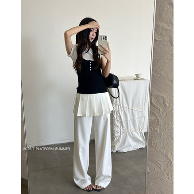 TPLATFORM假两件百褶屁