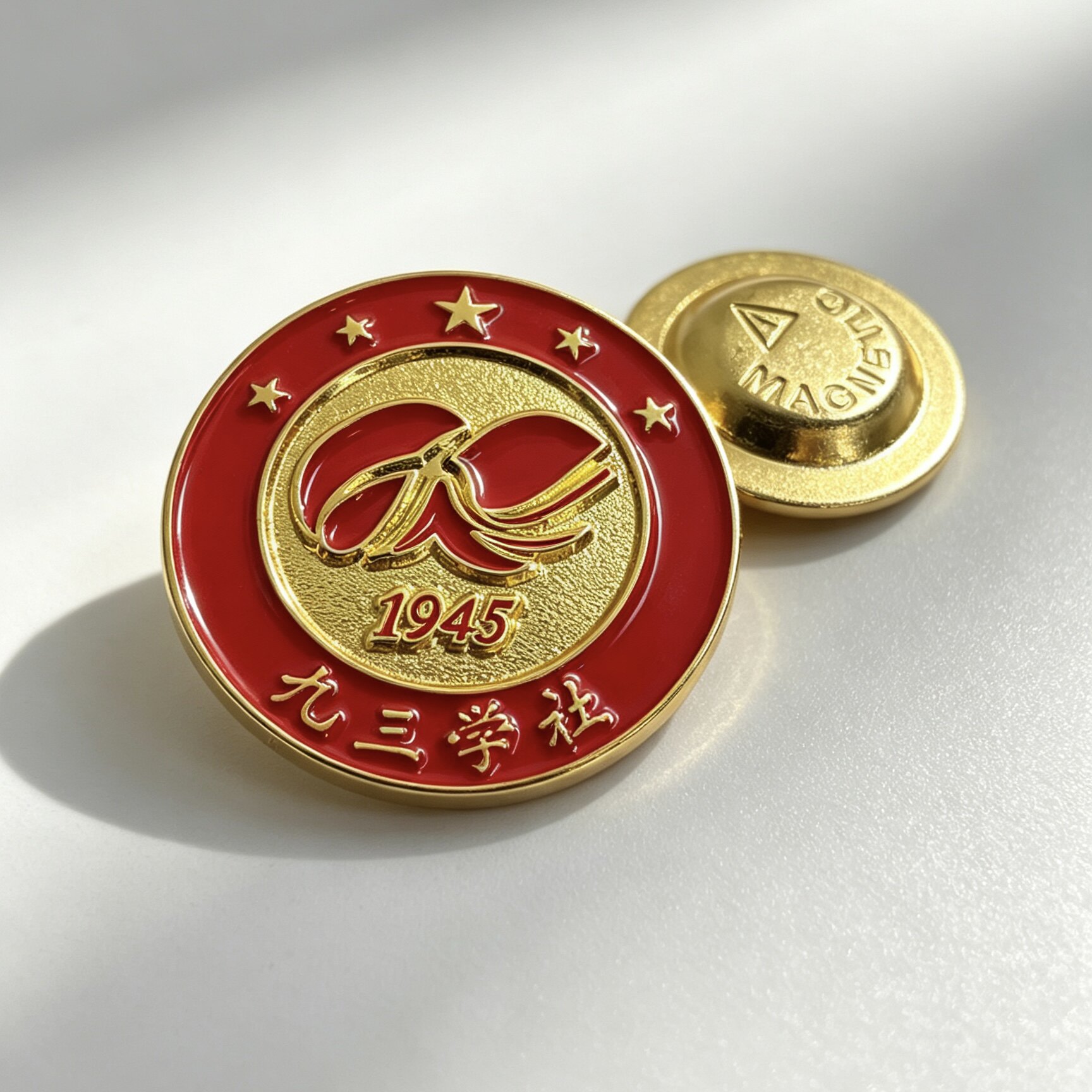 九三学社徽章logo组织会议正装胸牌定做金属标志纪念胸针