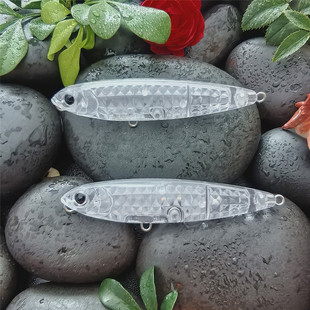 3D棱鏡內(nèi)鐳射浮水水鉛筆之字狗無涂裝 空白餌胚體 ZURI 日系YO