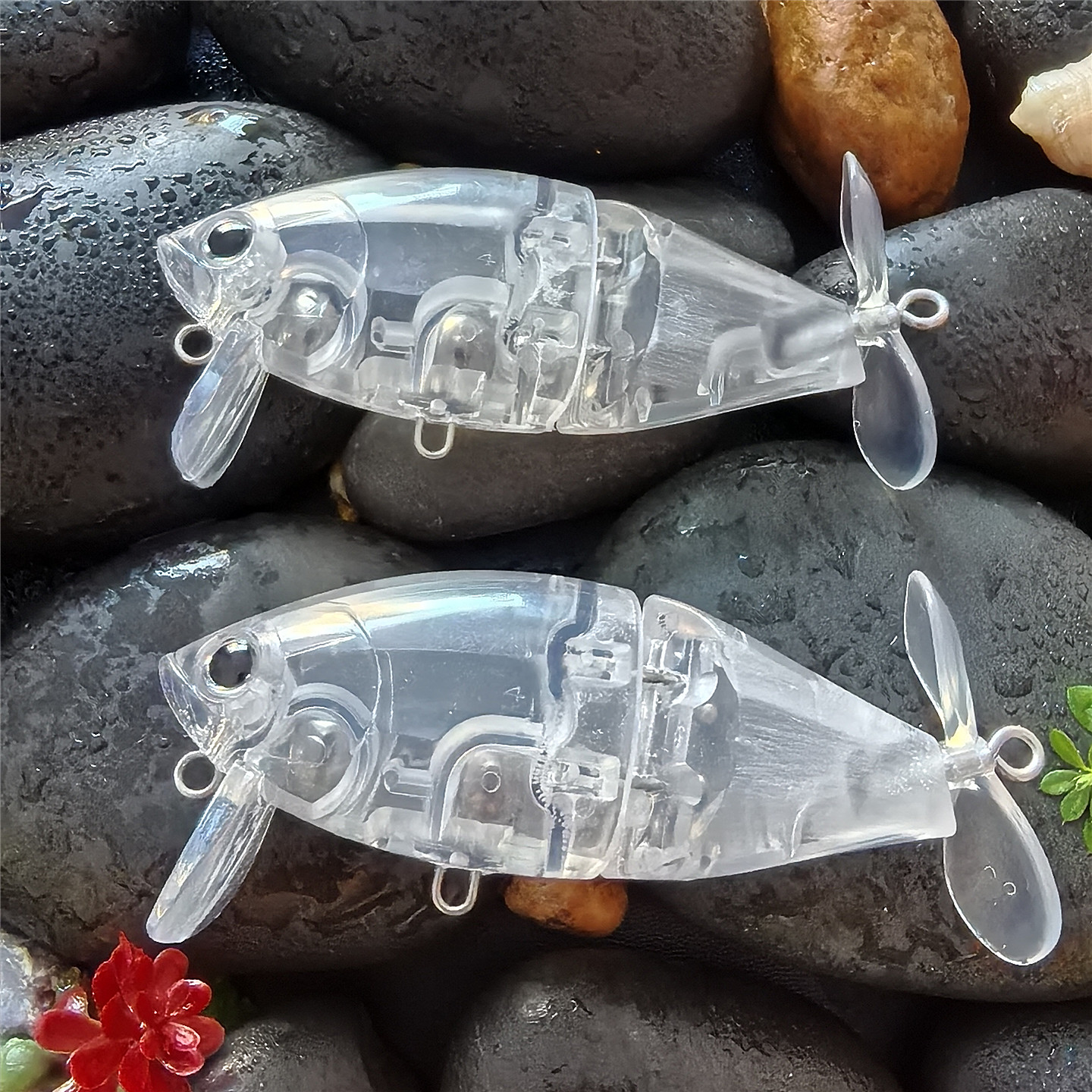 日系新品9cm/22g两节螺旋桨拖拉机路亚饵米诺泳饵透明饵胚本体