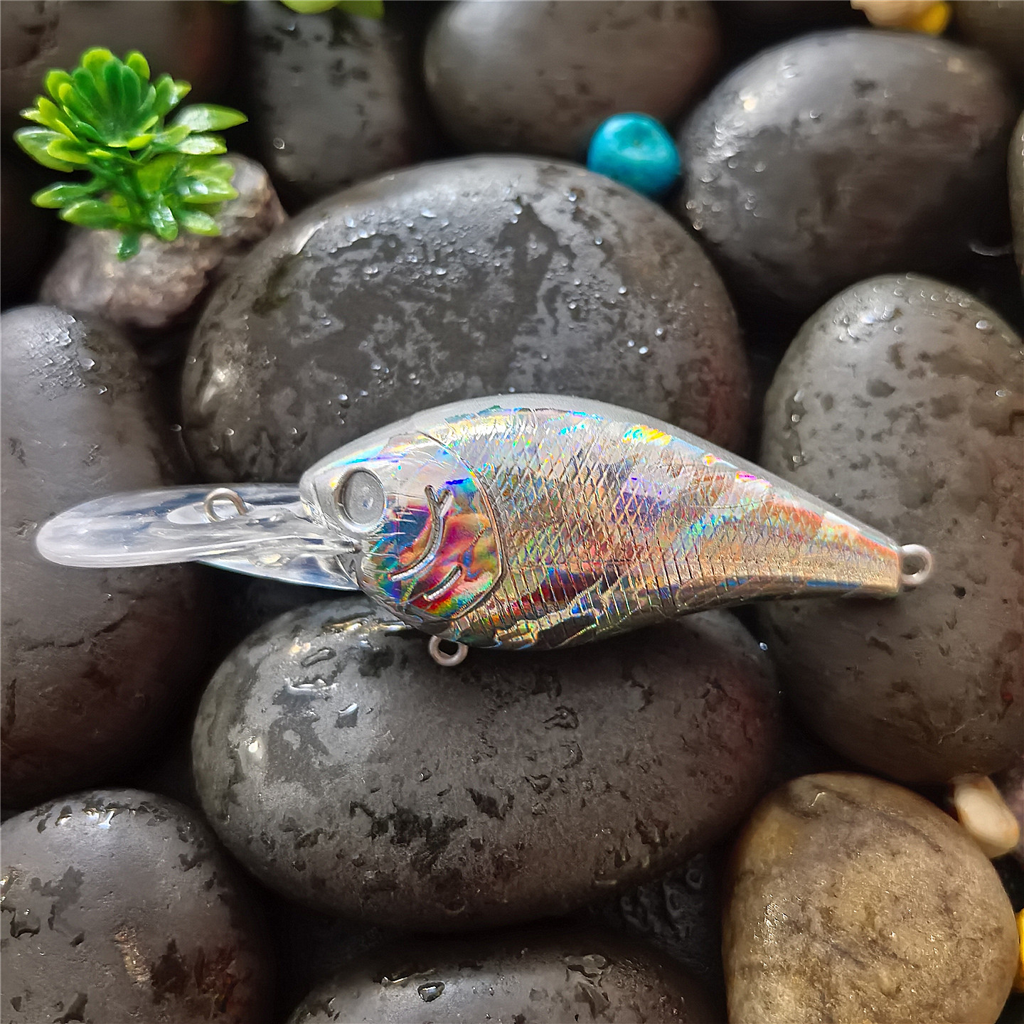 日系8.5cm/11g带噪音钢珠摇滚胖子烫金路亚饵改色本体浮水假饵