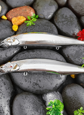 多渔趣日系13cm/15g重心转移路亚饵浮水米诺无涂装烫金胚体鲈鱼饵