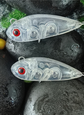 日系日系MgHUSKY4cm/3.8g微物沉水铅笔vib路亚饵透明饵胚假饵本体