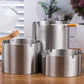 不锈钢烟灰缸防飞创意时尚 台球室网咖架细烟茶桌烟盅漏斗大号烟缸