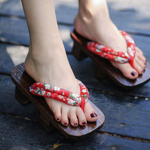 分木屐女日本日式二齿人字拖厚底木屐拖鞋和风木拖鞋情侣cos