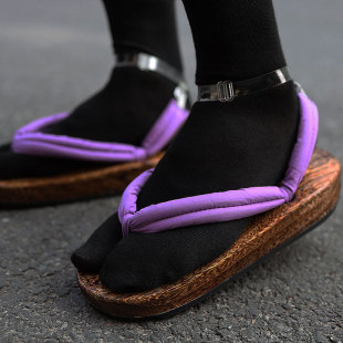 木屐女日式蝴蝶忍cos鬼灭之刃日本高跟拖鞋男改良时透无一郎cos