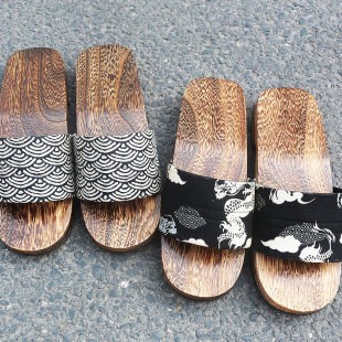 木屐拖鞋 男式 平底外穿中国风 日本中国风男士 一字包头男日式