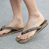 珍凡妮男日式 平底雪駄pu鞋 cosplay人字拖情侣厚底木屐