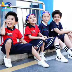 小学生校服夏装2018新款童装幼儿园园服团体服班服运动套装T28B