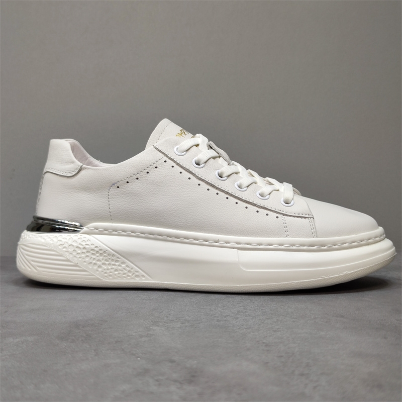 特价头层牛皮厚底运动板鞋男