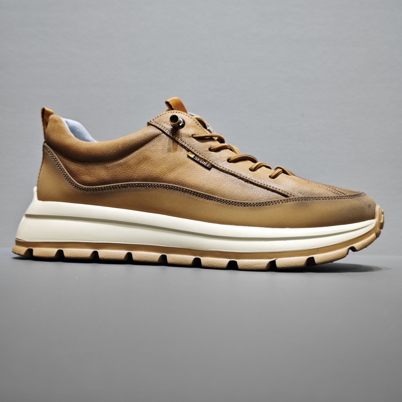 商场撤柜特价处理真皮男鞋厚底透气全牛皮运动鞋软底潮流休闲鞋男