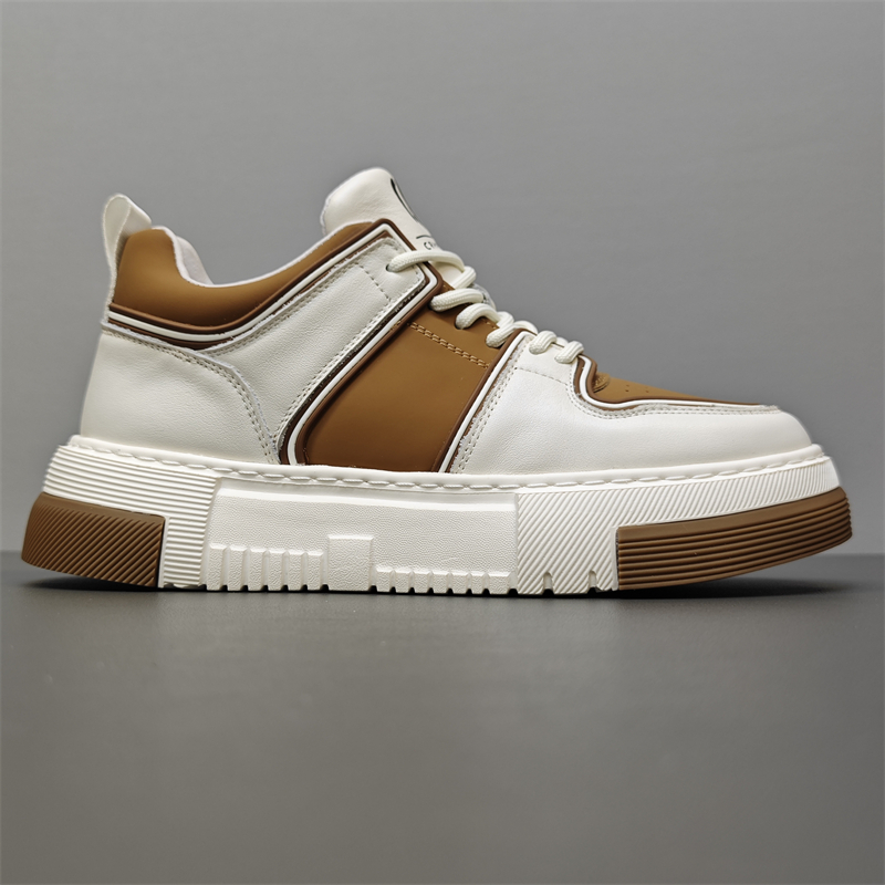 外贸出口牛货捡漏断码男鞋头层牛皮厚底增高小白鞋百搭运动板鞋潮