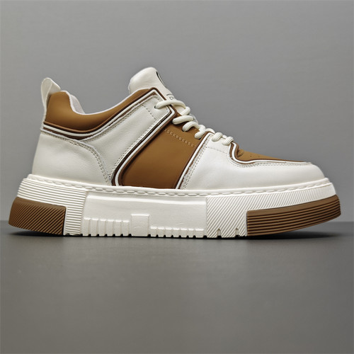 外贸出口牛货捡漏断码男鞋头层牛皮厚底增高小白鞋百搭运动板鞋潮