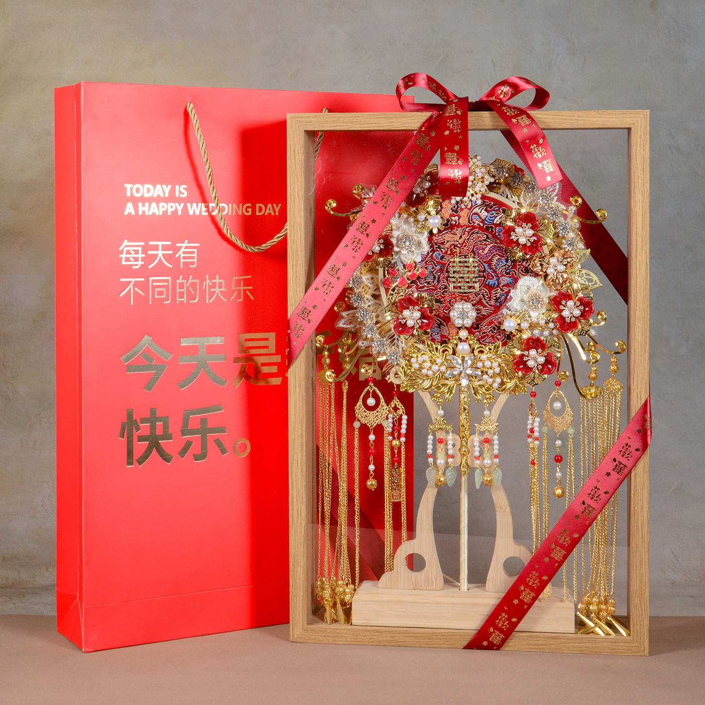 赋清风中式婚礼手工团扇