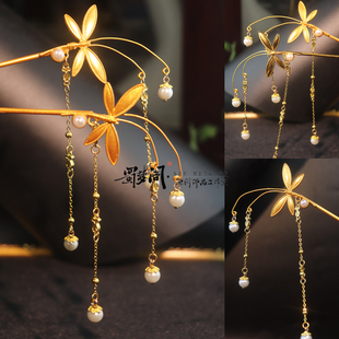 蜀梦阁原创古风流苏发簪步摇百搭旗袍配饰铃铛钗古典汉服头饰发钗