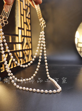 唐宋明制百搭款仿珍珠后压头饰