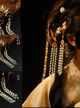 汉服明制玉兔发梳宫廷配旗袍日常