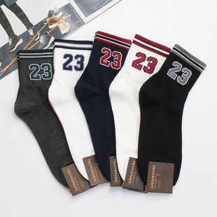 篮球23号运动袜韩国进口袜子男款kikiyasocks新款学生袜四季袜子