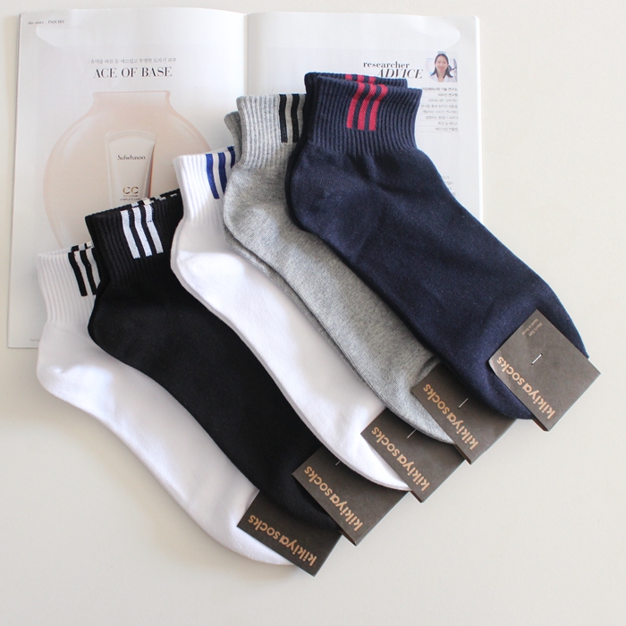 韩国进口纯色运动风袜子
