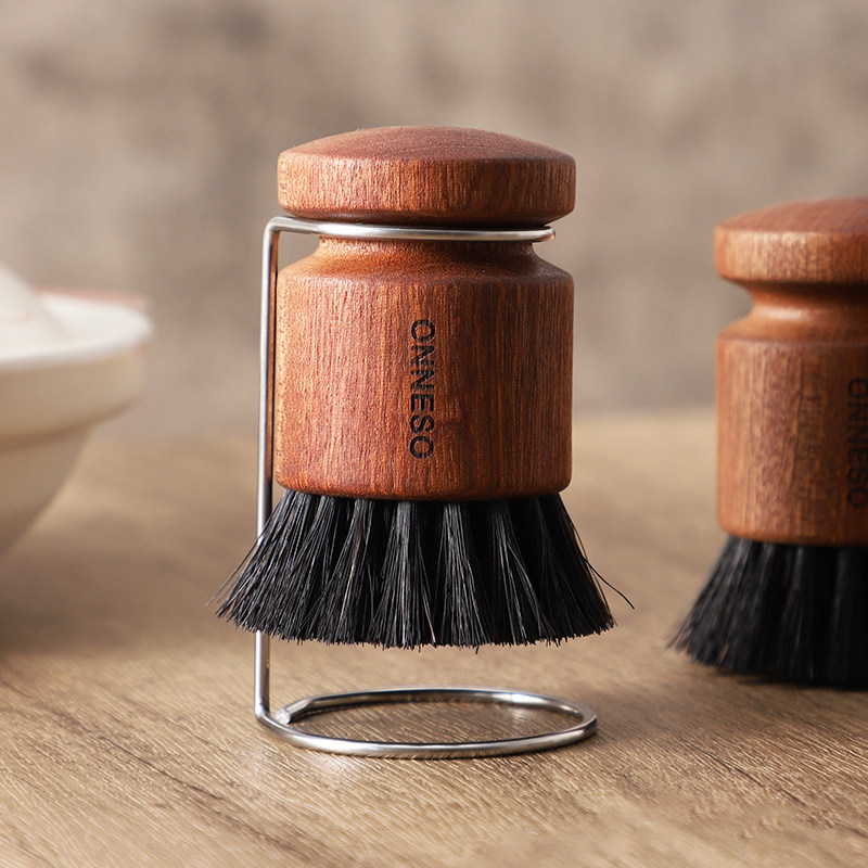 望社马毛洗锅刷不伤锅 沙比利红木手柄 厨房碗碟不粘锅天然锅刷子