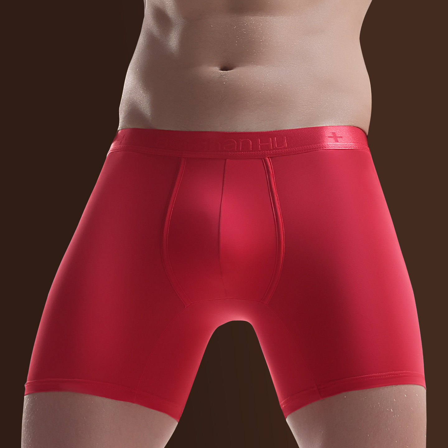 本命年礼物加长款男士内裤男平角冰丝防磨腿大红色结婚四角短裤头,女士内衣/男士内衣/家居服,男平角内裤,淘宝优惠券,粉丝福利购,淘宝优惠卷