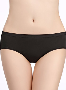 3条莫代尔女士三角内裤50S超薄款中腰性感本命年大红色结婚喜庆